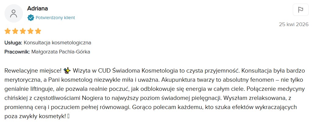 Opinia klientki Adriany z Booksy