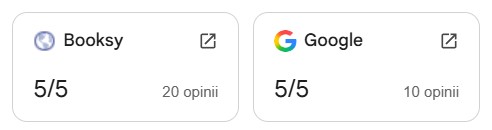 Podsumowanie ocen z Booksy i Google — 5/5 na podstawie 30 opinii